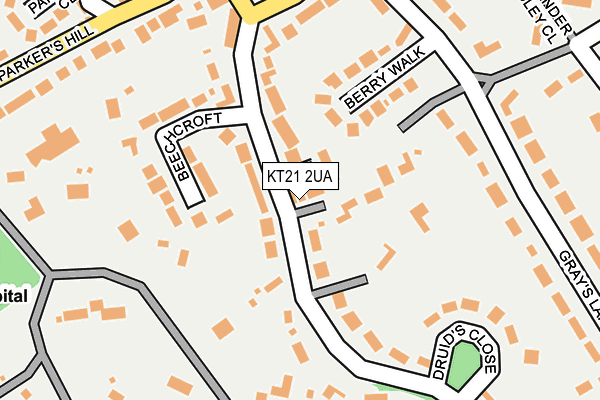 KT21 2UA map - OS OpenMap – Local (Ordnance Survey)