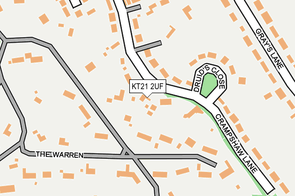 KT21 2UF map - OS OpenMap – Local (Ordnance Survey)