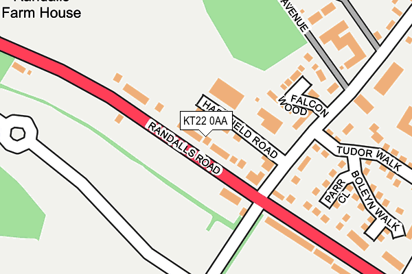 KT22 0AA map - OS OpenMap – Local (Ordnance Survey)