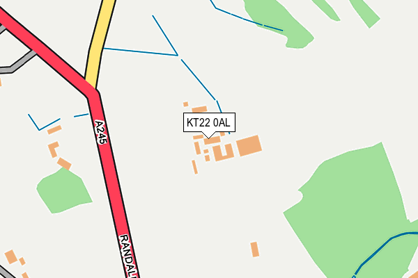 KT22 0AL map - OS OpenMap – Local (Ordnance Survey)