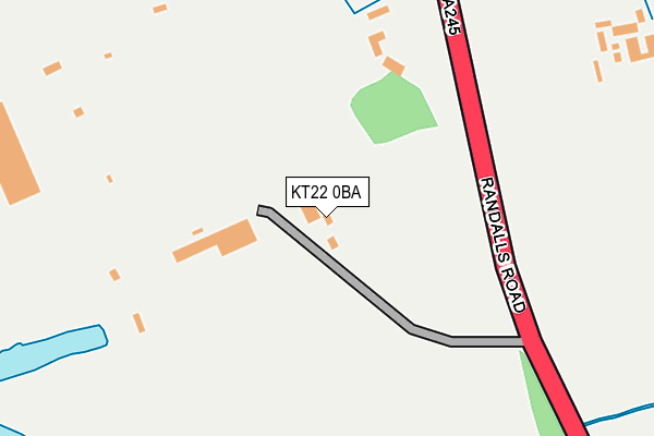 KT22 0BA map - OS OpenMap – Local (Ordnance Survey)