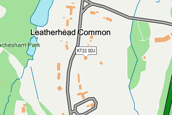 KT22 0DJ map - OS OpenMap – Local (Ordnance Survey)