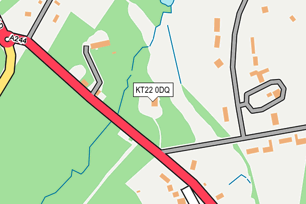 KT22 0DQ map - OS OpenMap – Local (Ordnance Survey)