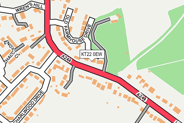 KT22 0EW map - OS OpenMap – Local (Ordnance Survey)
