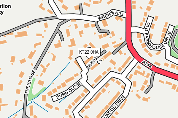 KT22 0HA map - OS OpenMap – Local (Ordnance Survey)