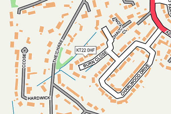 KT22 0HF map - OS OpenMap – Local (Ordnance Survey)