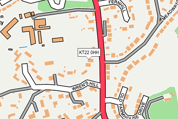 KT22 0HH map - OS OpenMap – Local (Ordnance Survey)