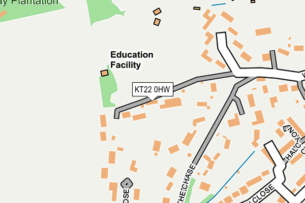 KT22 0HW map - OS OpenMap – Local (Ordnance Survey)