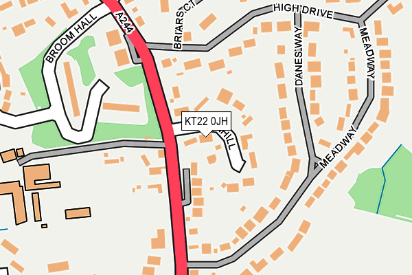 KT22 0JH map - OS OpenMap – Local (Ordnance Survey)