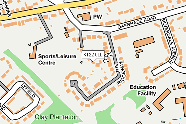 KT22 0LL map - OS OpenMap – Local (Ordnance Survey)