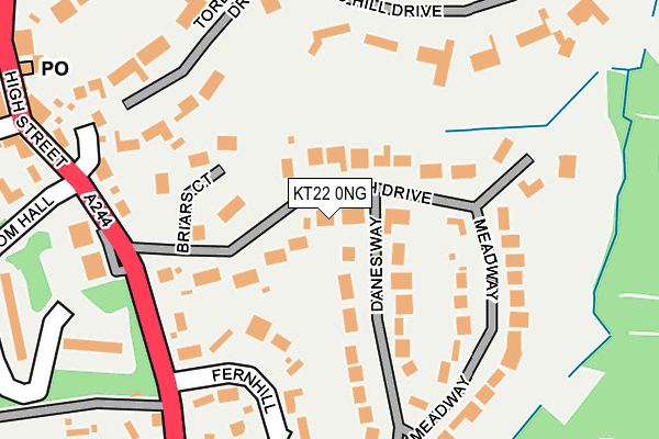 KT22 0NG map - OS OpenMap – Local (Ordnance Survey)