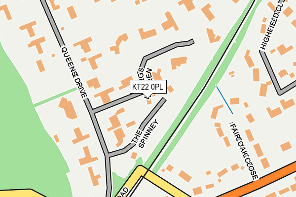 KT22 0PL map - OS OpenMap – Local (Ordnance Survey)