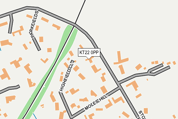 KT22 0PP map - OS OpenMap – Local (Ordnance Survey)