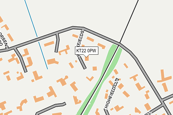 KT22 0PW map - OS OpenMap – Local (Ordnance Survey)