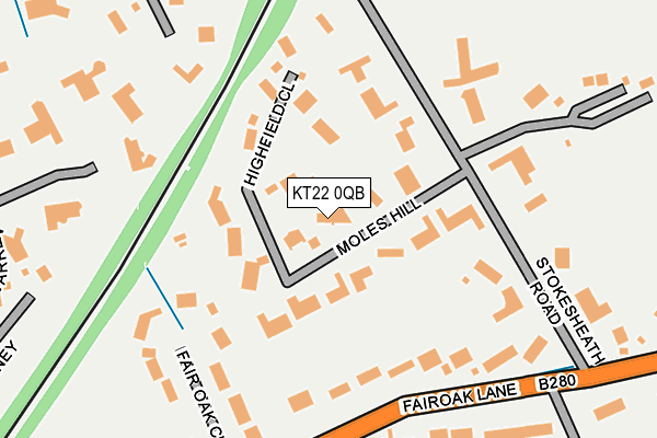 KT22 0QB map - OS OpenMap – Local (Ordnance Survey)