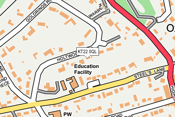 KT22 0QL map - OS OpenMap – Local (Ordnance Survey)