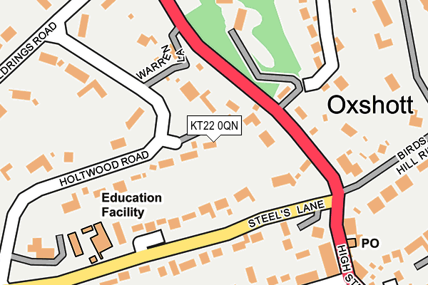 KT22 0QN map - OS OpenMap – Local (Ordnance Survey)