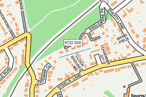KT22 0QS map - OS OpenMap – Local (Ordnance Survey)