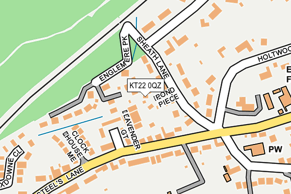 KT22 0QZ map - OS OpenMap – Local (Ordnance Survey)