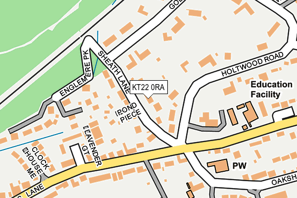 KT22 0RA map - OS OpenMap – Local (Ordnance Survey)