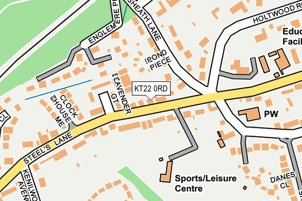 KT22 0RD map - OS OpenMap – Local (Ordnance Survey)
