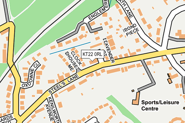 KT22 0RL map - OS OpenMap – Local (Ordnance Survey)