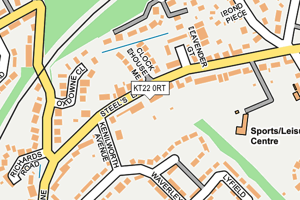 KT22 0RT map - OS OpenMap – Local (Ordnance Survey)