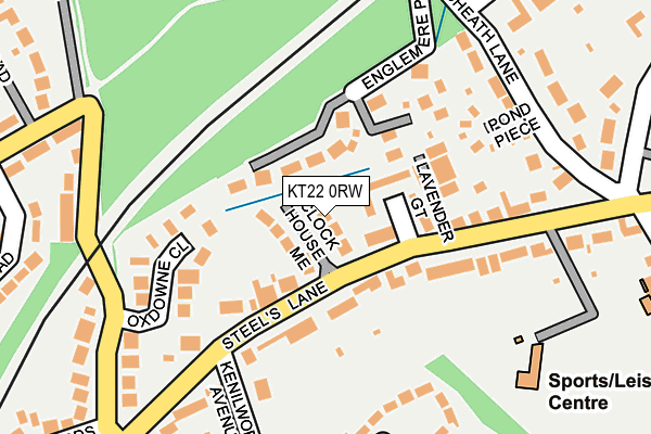 KT22 0RW map - OS OpenMap – Local (Ordnance Survey)