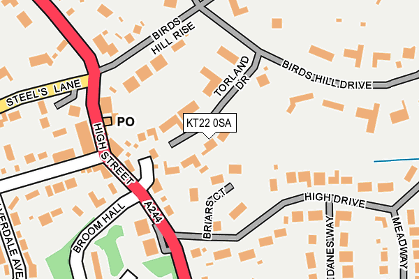 KT22 0SA map - OS OpenMap – Local (Ordnance Survey)