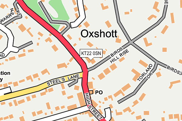 KT22 0SN map - OS OpenMap – Local (Ordnance Survey)