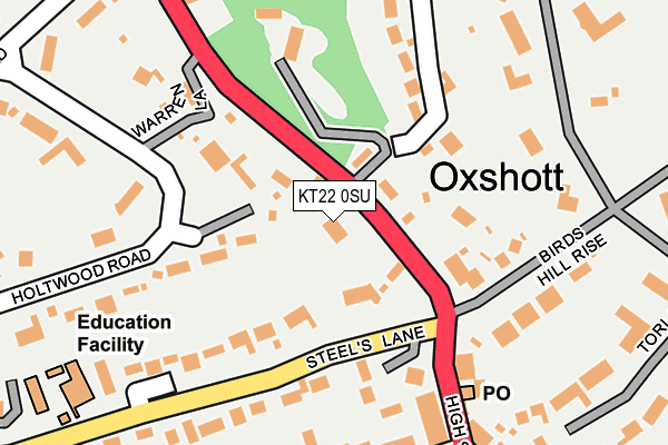 KT22 0SU map - OS OpenMap – Local (Ordnance Survey)