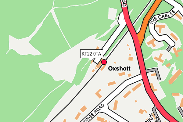 KT22 0TA map - OS OpenMap – Local (Ordnance Survey)