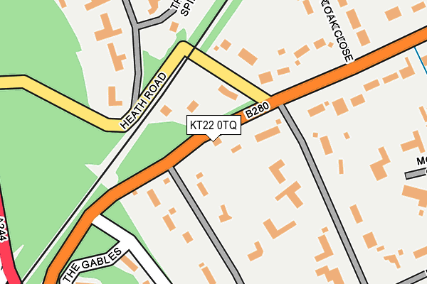 KT22 0TQ map - OS OpenMap – Local (Ordnance Survey)