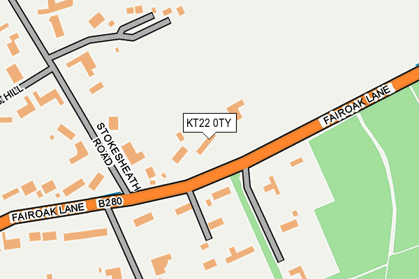 KT22 0TY map - OS OpenMap – Local (Ordnance Survey)