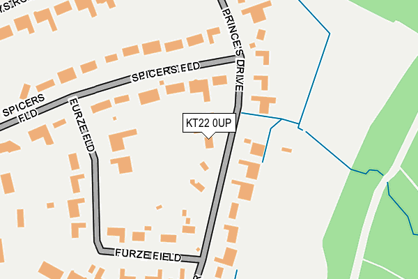KT22 0UP map - OS OpenMap – Local (Ordnance Survey)