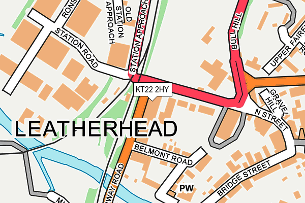 KT22 2HY map - OS OpenMap – Local (Ordnance Survey)