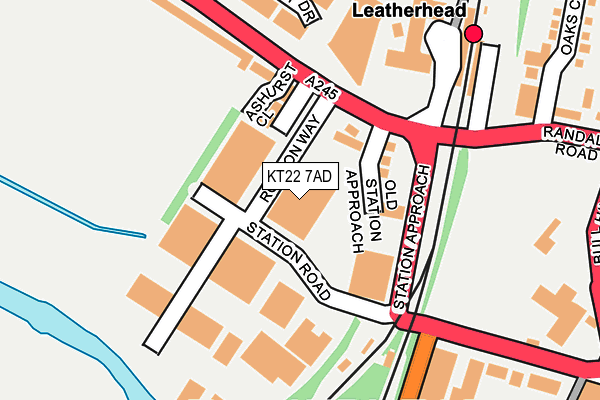 KT22 7AD map - OS OpenMap – Local (Ordnance Survey)