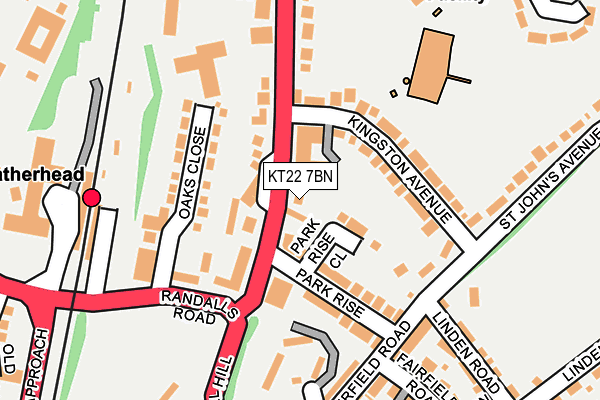 KT22 7BN map - OS OpenMap – Local (Ordnance Survey)