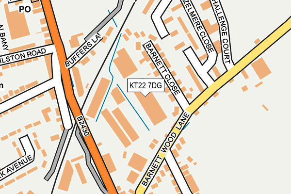 KT22 7DG map - OS OpenMap – Local (Ordnance Survey)