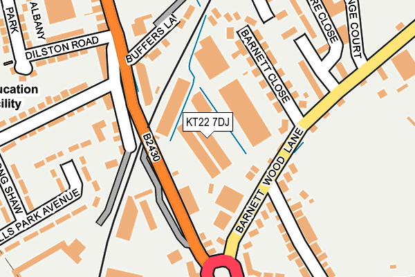 KT22 7DJ map - OS OpenMap – Local (Ordnance Survey)