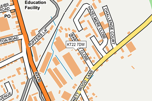 KT22 7DW map - OS OpenMap – Local (Ordnance Survey)