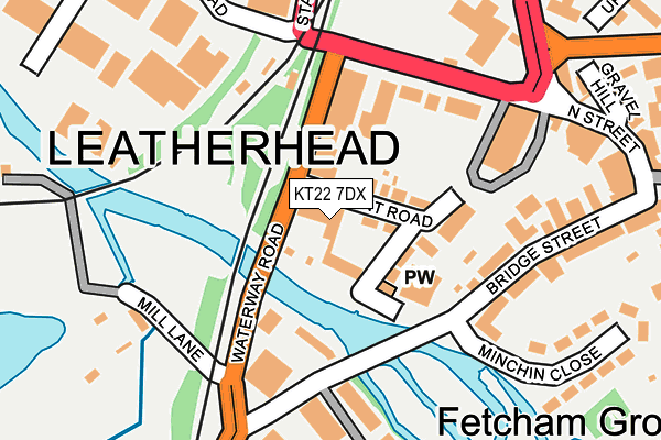 KT22 7DX map - OS OpenMap – Local (Ordnance Survey)