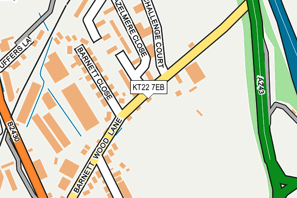 KT22 7EB map - OS OpenMap – Local (Ordnance Survey)