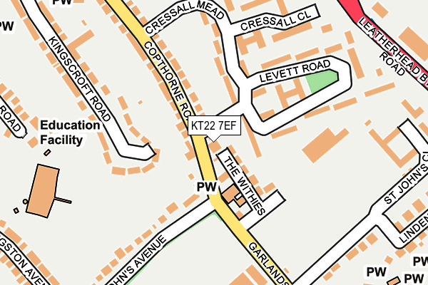 KT22 7EF map - OS OpenMap – Local (Ordnance Survey)