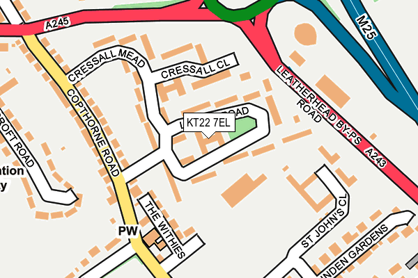 KT22 7EL map - OS OpenMap – Local (Ordnance Survey)