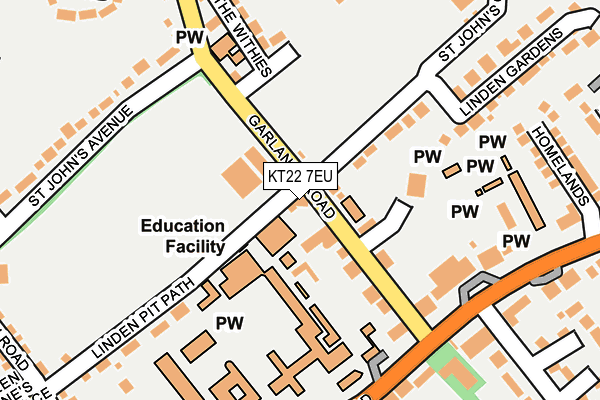 KT22 7EU map - OS OpenMap – Local (Ordnance Survey)