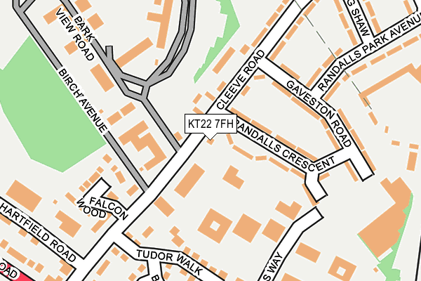 KT22 7FH map - OS OpenMap – Local (Ordnance Survey)