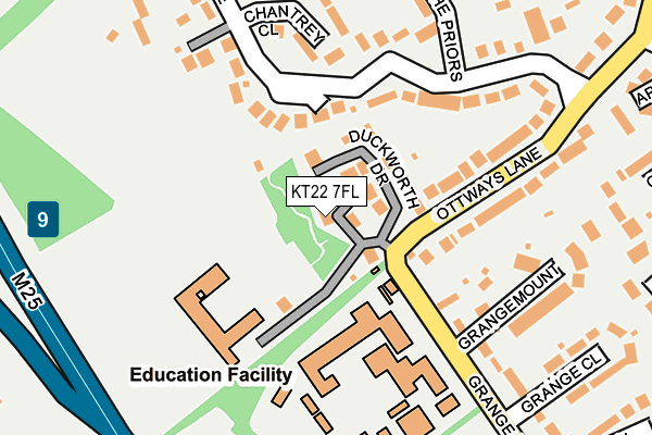 KT22 7FL map - OS OpenMap – Local (Ordnance Survey)