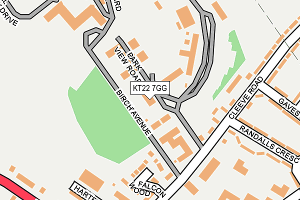 KT22 7GG map - OS OpenMap – Local (Ordnance Survey)