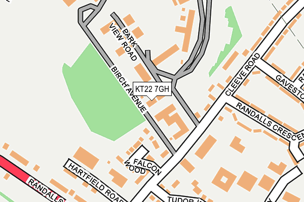 KT22 7GH map - OS OpenMap – Local (Ordnance Survey)